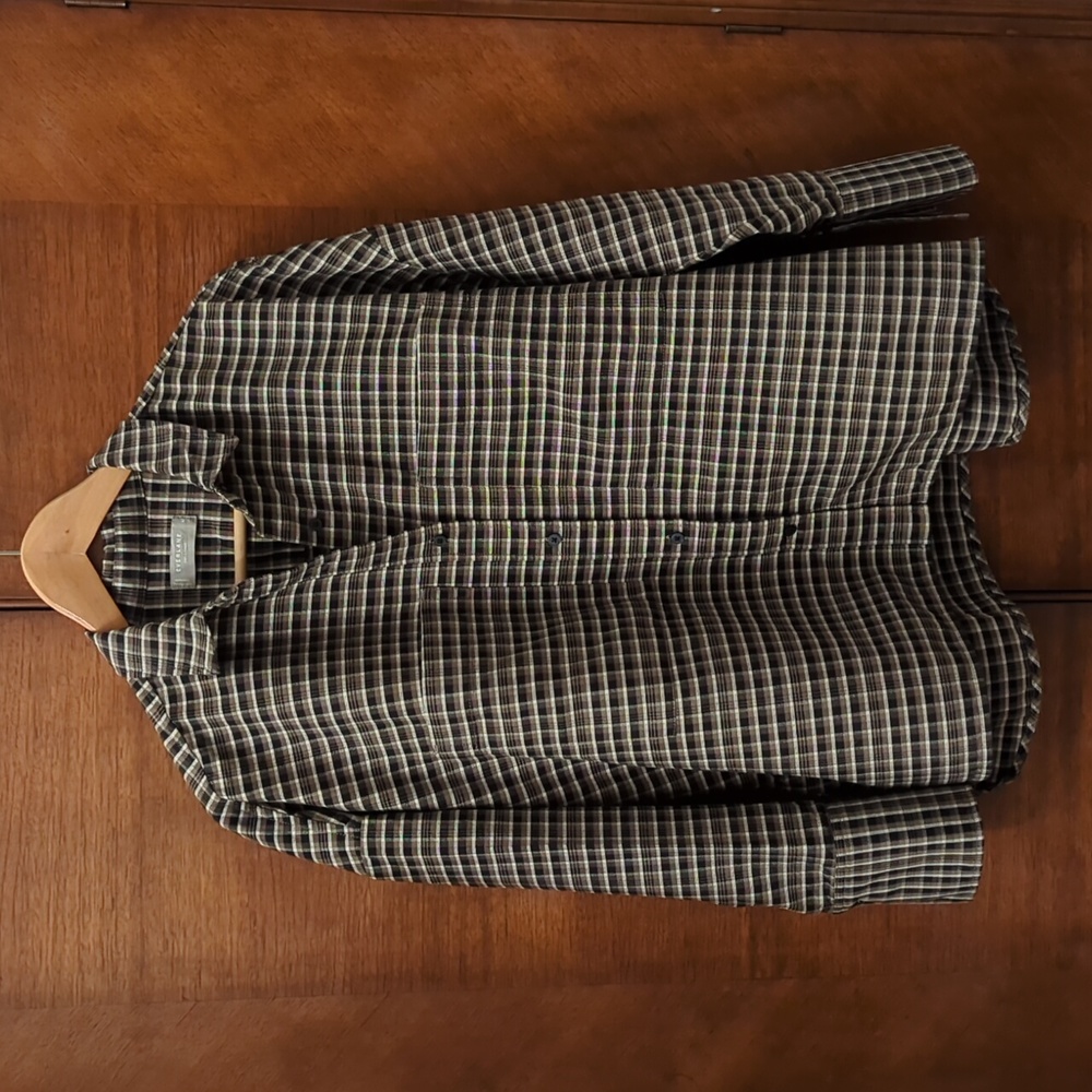 Everlane The Boxy Oxford, Medium, Plaid